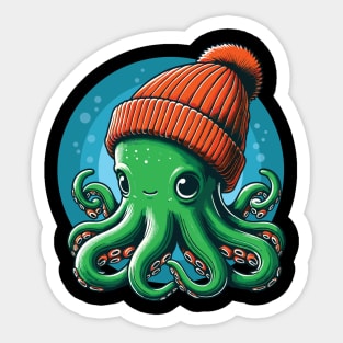 Kids Stocking Cap Octopus Graphic For Boys, Girls, & Adults Sticker